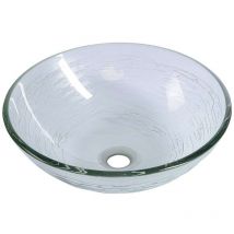 Beauty - Lavabo da appoggio, diametro 42 cm, vetro trasparente 2501-18 - Sapho