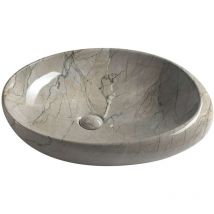 Sapho - Dalma - Aufsatzwaschtisch, 68x44 Cm, Ohne Hahnloch, Ohne Überlauf, Grigio Mm313