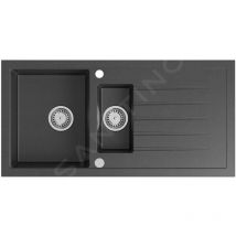 Sapho - viers - Evier en granit, 960x480 mm, noir GR1334