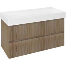 Sapho - Filena - Seifenschrank, 95x52x43 cm, 2 Schubladen, Eiche FID1210D