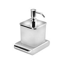 Sapho - Flori - Distributeur de savon avec support, verre dépoli/chrome RF019