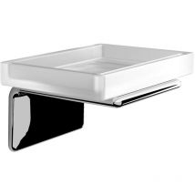 Gedy - Sapho Il Giglio - Seifenschale mit Halter, Milchglas/Chrom A91113