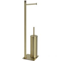 Trilly colonne porte-rouleau et brosse brosse or brossé 0000TR328800000 - Gedy
