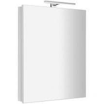 Sapho - Greta - Spiegelschrank mit LED-Beleuchtung 60x70x14 cm, 1 Tür, Scharniere rechts, mattweiß GR060-0031