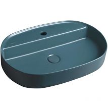 Sapho - Isvea - Lavabo à poser 60x40 cm, trou pour robinet, vert pétrole 10NF65060-2P