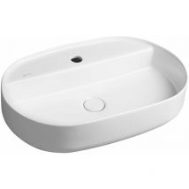 Sapho - Isvea - Lavabo da appoggio, 60x40 cm, con foro per miscelatore, bianco opaco 10NF65060-2L