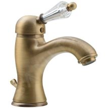 Sapho Kirké - Mitigeur de lavabo avec bonde, manette cristal, bronze KI02KB