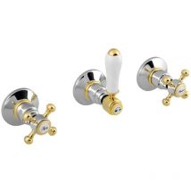 Reitano Rubinetteria Antea - Mitigeur de douche encastré pour 2 appareils, chrome/or SET305-102 - Sapho
