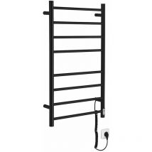 Sapho - Scaldasalviette - Scaldasalviette elettrico Redondo con timer, 50x90 cm, 75 w, nero opaco ER220BT
