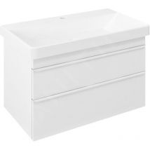 Sitia - Meuble-lavabo, 76x50x44 cm, 2 tiroirs, blanc mat SI080-3131 - Sapho