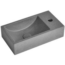 Sapho - Small - Handwaschbecken, 40x22 Cm, Ohne Überlauf, 1 Hahnloch, Granit Schwarz Ar409