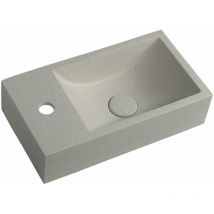 Sapho - Small - Lavamani Crest, 40x22 cm, con 1 foro per miscelatore a sx, nanostrato, arenaria bianca AR410