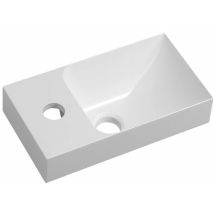 Small - Lavamani Piccolino, 31x17 cm, senza troppopieno, con foro per miscelatore a sinistra, bianco PK300 - Sapho