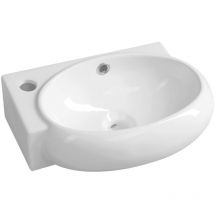 Sapho - Small - Waschtisch Ribera 43x29 cm, mit Überlauf, Hahnloch links, weiß AR498