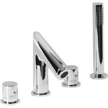 Wasserarmaturen - Thermostatarmatur, Wannenrandarmatur, 4-Loch Montage, verchromt TH101 - Sapho