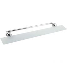 Sapho X-SQUARE - Wandregal mit Handtuchhalter, Länge 80 cm, Milchglas/Chrom XR458