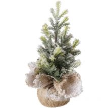 Boltze Gruppe - Sapin artificiel dans un pot en jute tanne, 22 cm