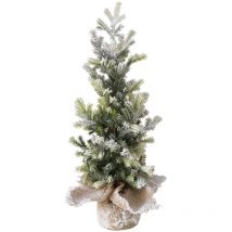 Sapin artificiel dans un pot en jute tanne, 40 cm