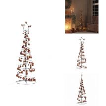 Vidaxl - Sapin de Noël à led avec boules 100 led blanc chaud 150 cm - Sapin De Noël led - Sapins De Noël led - Décoration De Noël - Lumière led