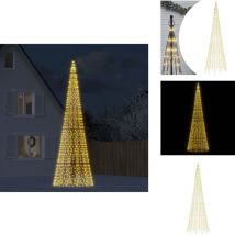 Vidaxl - Sapin de Noël à led sur mât de drapeau 1534 led blanc 500 cm - Sapin De Noël led - Sapins De Noël led - Décoration De Noël - Lumière led