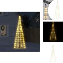 Sapin de Noël à LED sur mât de drapeau 550 LED blanc 300 cm - Sapin De Noël LED - Sapins De Noël LED - Décoration De Noël - Lumière LED