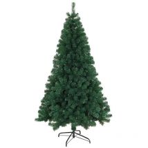 Coocheer - Sapin de Noël artificiel avec support en métal, sapin de Noël, pvc, Arbre de Noël Artificiel Vert , avec Support en Métal, Embouts Sapin