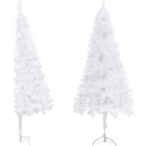 Sapin de Noël artificiel d'angle Blanc 210 cm pvc Vidaxl