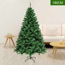 Coocheer - Sapin de Noël artificiel de 1,8m avec 800 branches et support pliable en métal, sapin de Noël artificiel en pvc de qualité