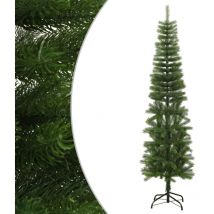 Sapin de Noël artificiel mince avec support 210 cm PE