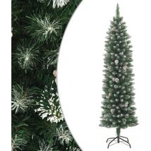 Sapin de Noël artificiel mince avec support 210 cm pvc