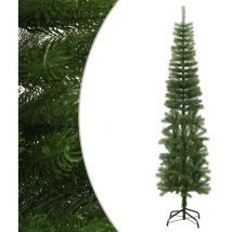 Sapin de Noël artificiel mince avec support 240 cm pe