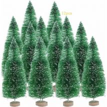Sapin de Noël artificiel Sapin De Noël Mini Arbre De Noël Miniature Decoration Table Christmas Tree Pour Bricolage Chambre Intérieur (Vert Sapin De