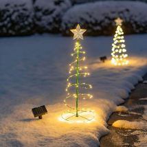 Sapin de Noel Artificiel Solaire, Decoration Noel Exterieur Solaire Sapin, Lumiere Solaire Exterieur Jardin, Guirlande Lumineuse Exterieure Solaire