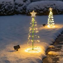 Sapin de Noel Artificiel Solaire, Decoration Noel Exterieur Solaire Sapin, Lumiere Solaire Exterieur Jardin, Guirlande Lumineuse Exterieure Solaire