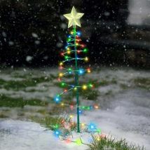 Sapin de Noel Artificiel Solaire, Decoration Noel Exterieur Solaire Sapin, Lumiere Solaire Exterieur Jardin, Guirlande Lumineuse Exterieure Solaire