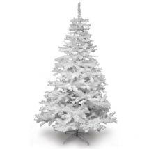 Sapin de Noël artificiel tradition et qualité - Arbre pour décoration de Noël avec support 210 cm Blanc