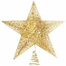 Sapin de Noel Étoile Noël Decoration Topper Paillette Suspension de Noel Decoration Arbre de Noel Or 12cm