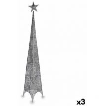 Krist+ - Arbre de Noël Star Tour en métal argenté en plastique 42 x 218 x 42 cm (3 pièces)