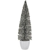 Sapin De Noël - Non Spécifié - Argenté - Blanc - 10 X 38 X 10 Cm