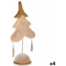 Krist+ - Arbre de Noël Polyester Beige Golden Wood 12 x 43 x 22 cm (4 pcs)