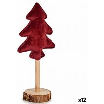Tree ofChristmas Tree Polyester Garnet Wood 9,5 x 32 x 13 cm (12 pcs.) - Krist+