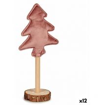 Arbre de Noël Rose Polyester Bois 8 x 13 x 30 cm (12 pcs.) - Krist+