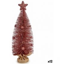 Krist+ - Arbre de Noël rose 13 x 41 x 13 cm (12 pièces)