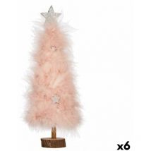 Arbre de Noël rose en bois plastique 9 x 34 x 9 cm (6 pièces) - Krist+