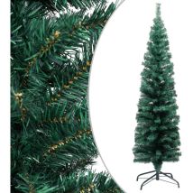 Sapin De Noël Artificiel Arbre De Noël Mince Avec Support Vert 120 Cm Pvc 19776