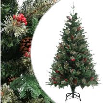 Sapin de Noël avec pommes de pin Vert 150 cm pvc et pe - Vidaxl