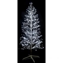 sapin spray argent - hauteur 1.50 mètres - 320led - blanc - pétillant - festilight 40479-ap0