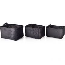Sara Schwarzes Set Mit 3 Körben L38x26xh22cm, M34x23xh20cm, B30x20xh18cm