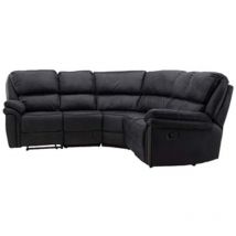 Sarandacanapé d'angle, fauteuil inclinable électrique avec repose-pieds noir.