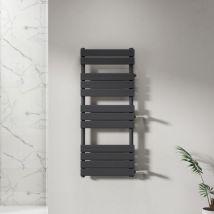 Sardora Design Badheizkörper 1200 x 500 mm Anthrazit Handtuchheizung Handtuchtrockner Seitenanschluss Nabenabstand 500 & 900 mm rechts